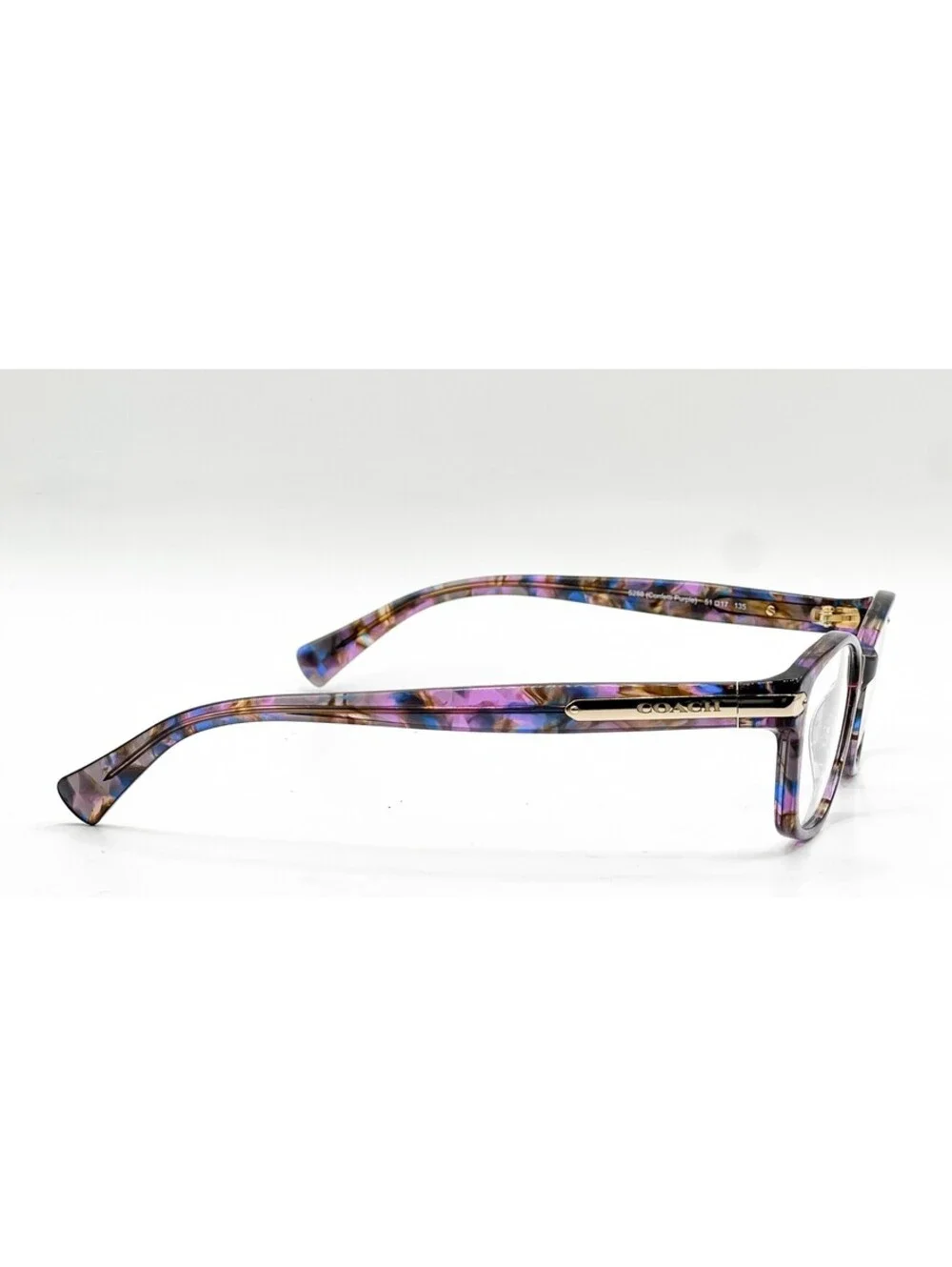 Coach HC 6065 5288 Confetti Purple Tortoise Full Rim Eyeglass Frames 51-17-135